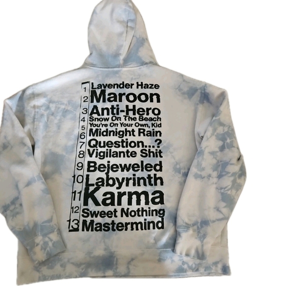 Taylor Swift Womens Taylor Swift Midnights Concert Cozy Blue Tie Dye Hoodie L - Picture 9 of 16